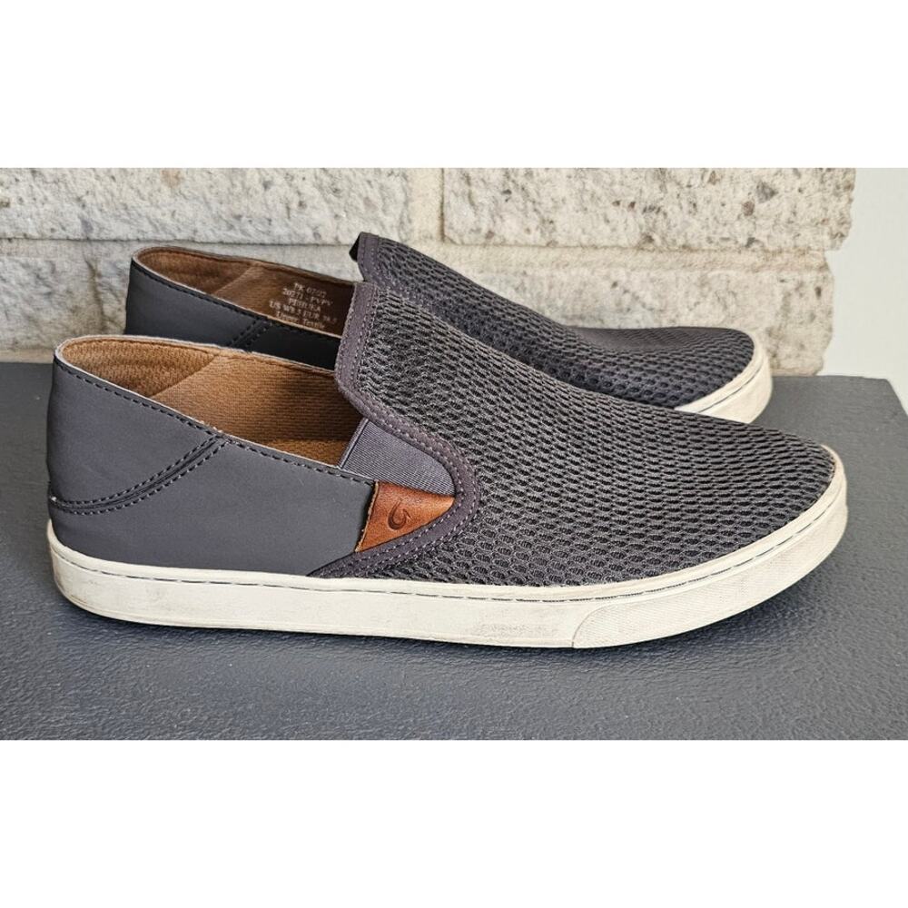 Olukai  Pehuea Slip On Loafers Mesh, Sneakers, Bluish Grey, Womens Sz 8.5